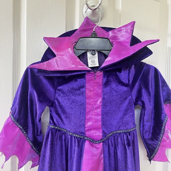 Disney Store Maleficent Halloween Costume DRESS ONLY Purple Pink Girls Size 4 - Picture 2 of 16